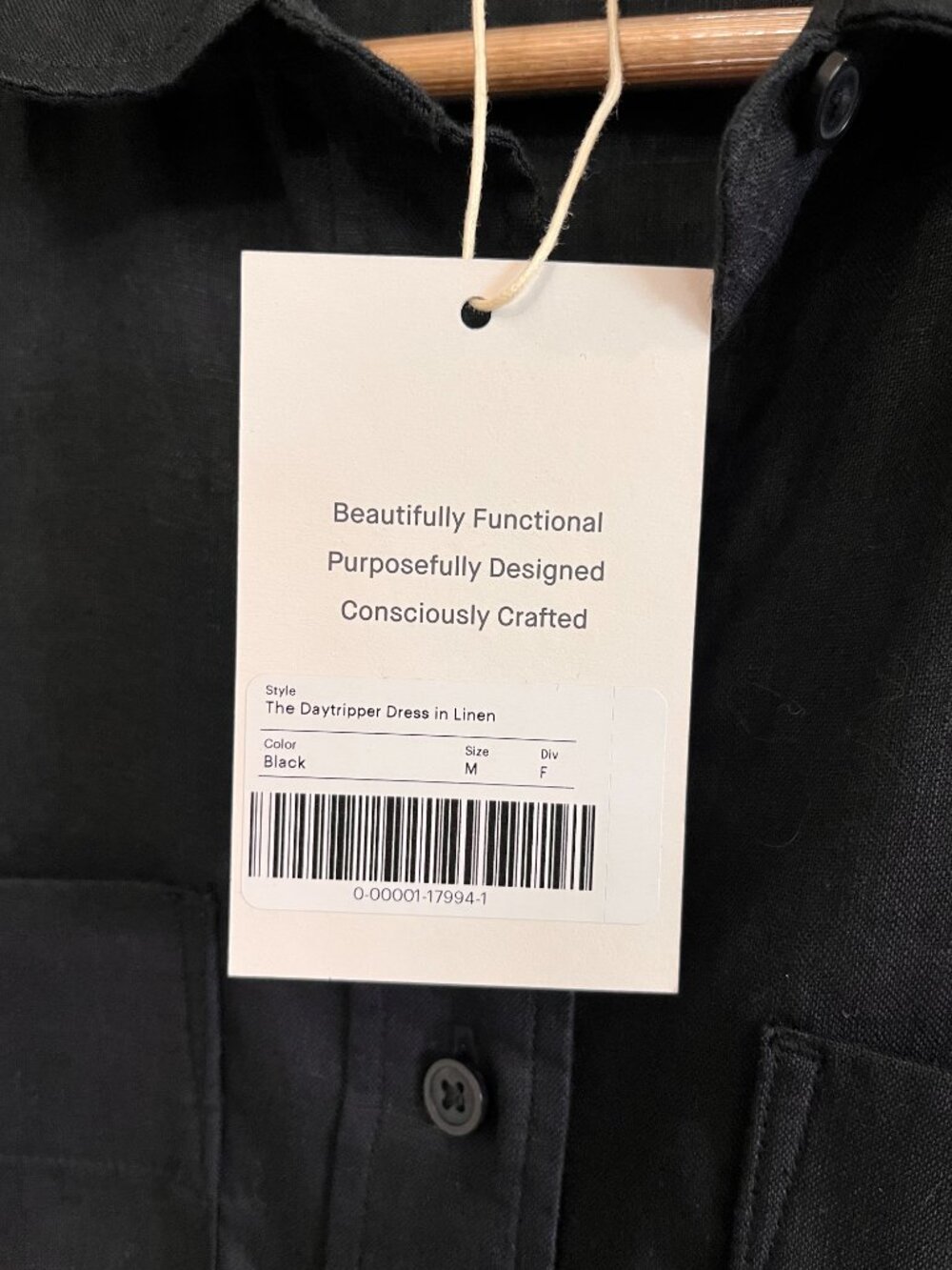 NWT Everlane The Daytripper Dress in Linen (Black, Medium) - Picture 5 of 10